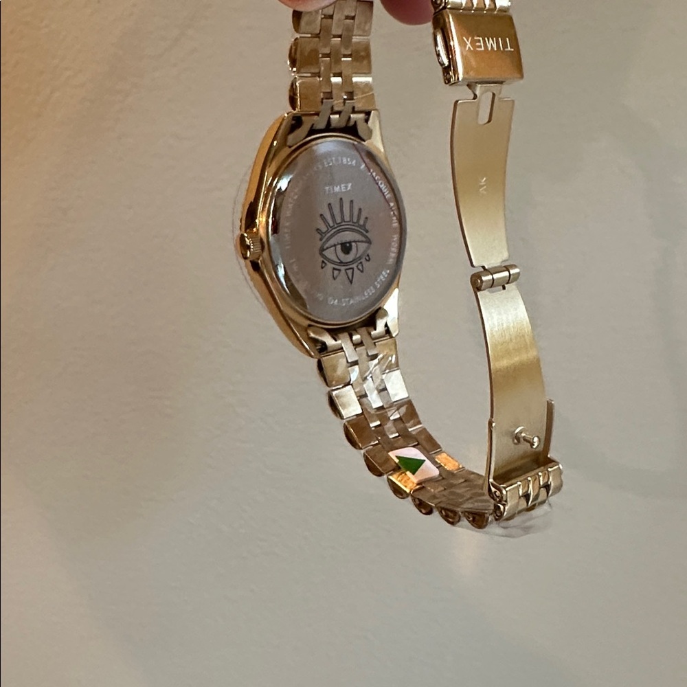 Jacquie Aiche Gold Tone Watch with Pink and Green Dial - Picture 5 of 8
